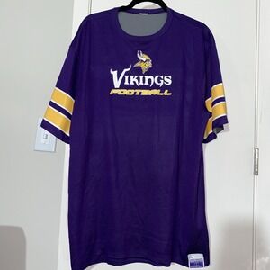 Minnesota Vikings Men's Reversible T-shirt Short Sleeve NFL Gold Purple Gray